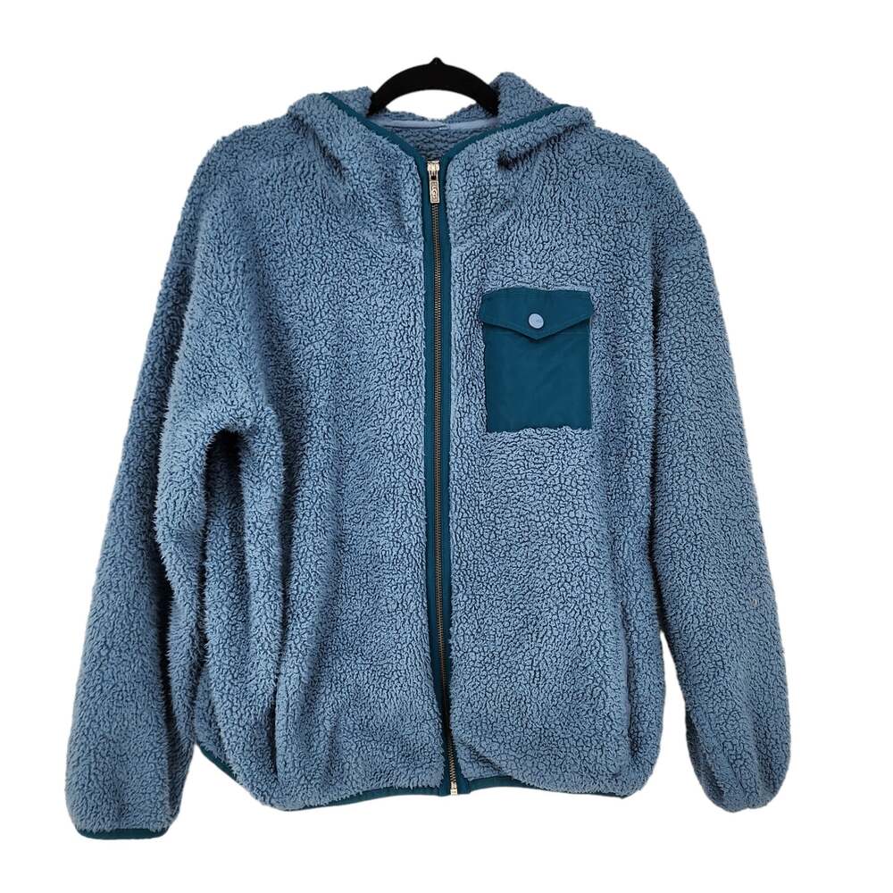 UGG Women’s Blue Bell Kadence Fleece Zipper Sherpa Hoodie Jacket Size Small